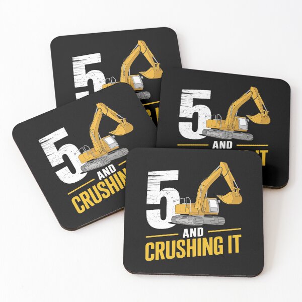 Item preview, Kids I Am 5 And Crushing It Construction 5th Birthday Party Kids  designed and sold by FadeOfThrone.