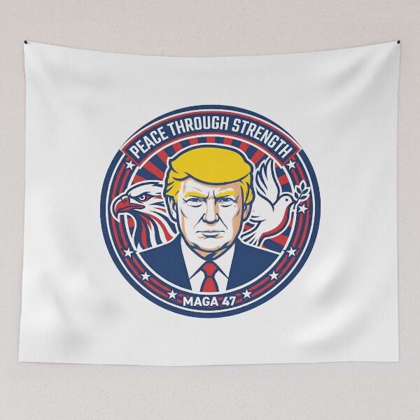 Item preview, Trump Peace Through Strength MAGA 47 Badge designed and sold by MAGA47Official.