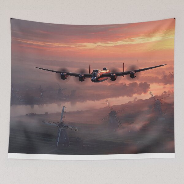 Item preview, Lancaster Over the Misty Mills designed and sold by Skyframe Aviation.