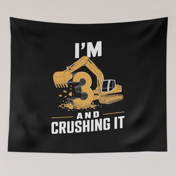 Item preview, Kids I'm 3 And Crushing It 3rd Birthday Excavator  designed and sold by FadeOfThrone.