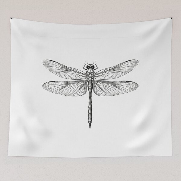 Item preview, Elegant Black and White Dragonfly Artwork designed and sold by Wonderful Designs.