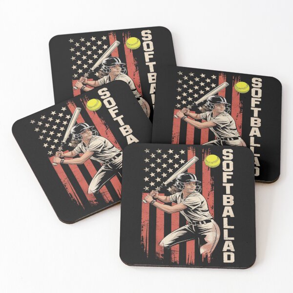 Item preview, Mens  Softball Dad US Flag Patriotic Dad Father's Day Men  designed and sold by MarryIsMonth.