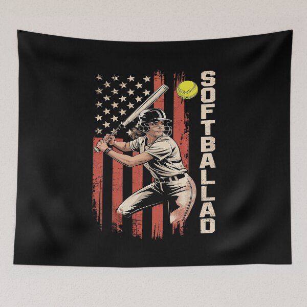 Item preview, Mens  Softball Dad US Flag Patriotic Dad Father's Day Men  designed and sold by MarryIsMonth.