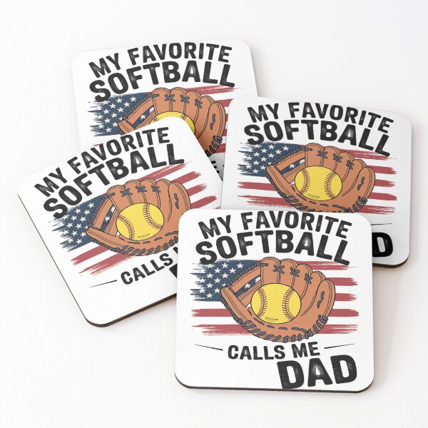 Item preview, My Favorite Softball Player Calls Me Dad Proud Softball DAD  designed and sold by MarryIsMonth.