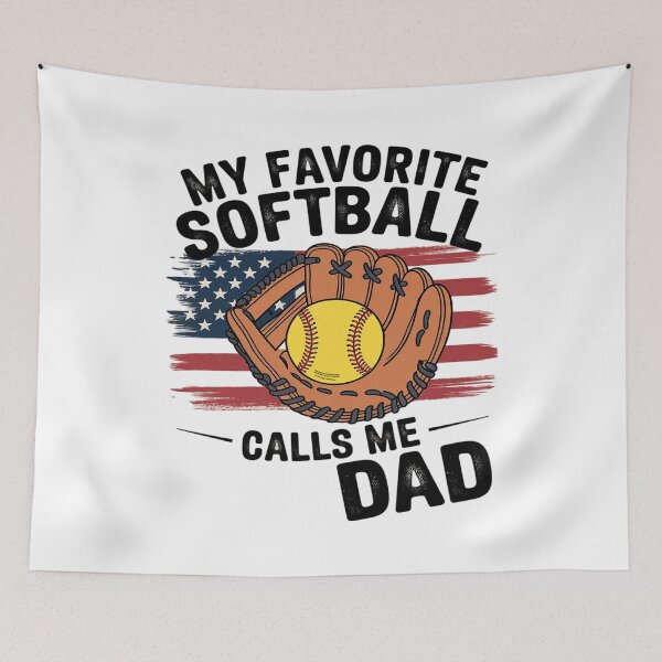 Item preview, My Favorite Softball Player Calls Me Dad Proud Softball DAD  designed and sold by MarryIsMonth.