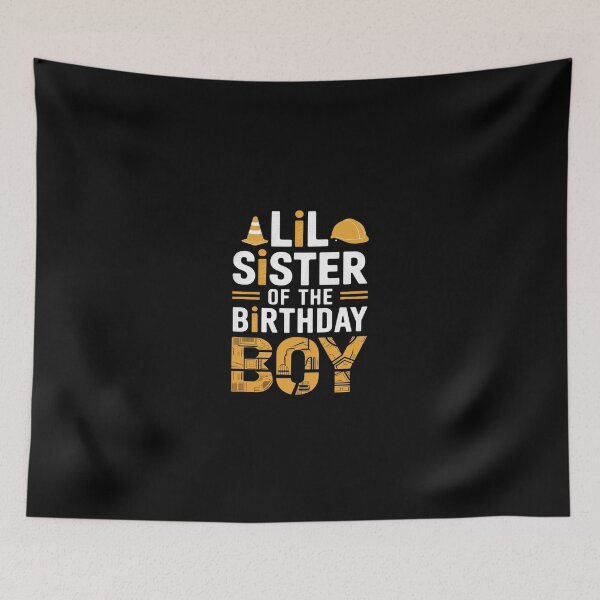 Item preview, Lil sister birthday boy matching family construction party  designed and sold by SyntaxClaw.