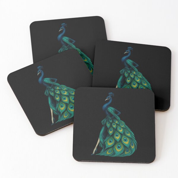 Item preview, Elegant Peacock Fashion Illustration - Haute Couture Bird Design designed and sold by MKreative Studio.