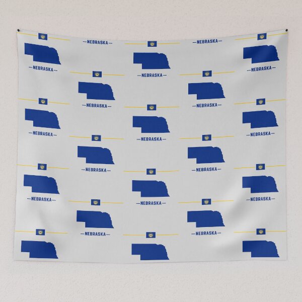 Item preview, Nebraska State Silhouette - Classic Navy & Gold Edition designed and sold by mashmosh.