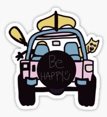 be happy jeep pink Sticker