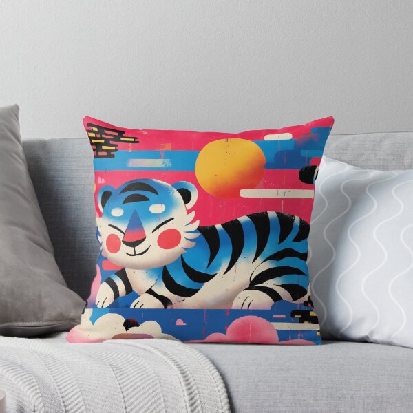 Item preview, Playful Cartoon Tiger with Clouds designed and sold by lautir.