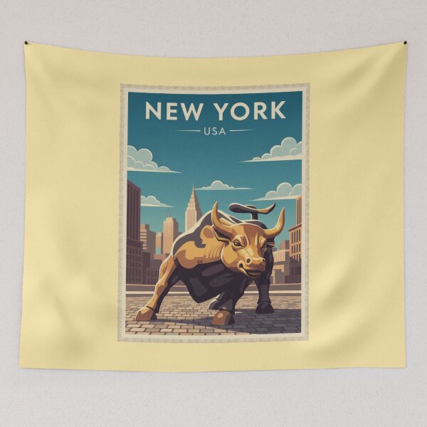 Item preview, New York Vintage Travel Art - Wall Street - USA designed and sold by Wanderprintt.