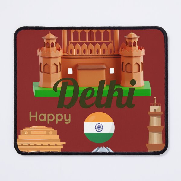 Item preview, Vibrant Delhi City Heritage Landmarks Collage designed and sold by PhantomArtStore.
