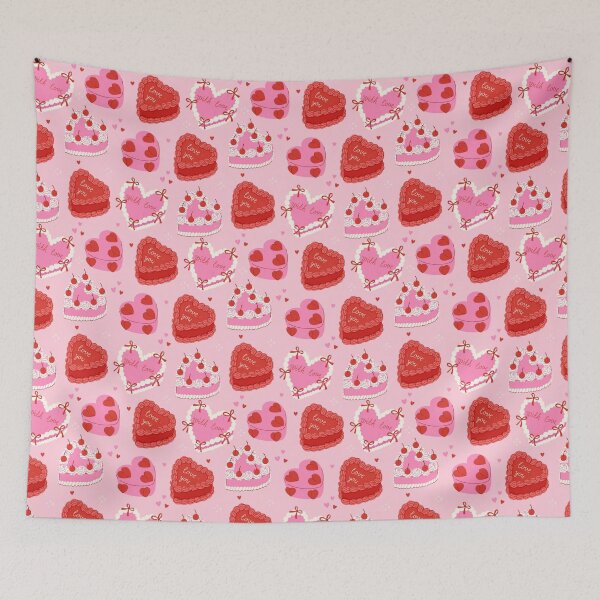 Item preview, pattern with heart-shaped cakes designed and sold by burbura.