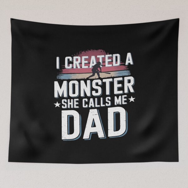 Item preview, Proud Softball Dad - I created a monster she calls me dad  designed and sold by MarryIsMonth.