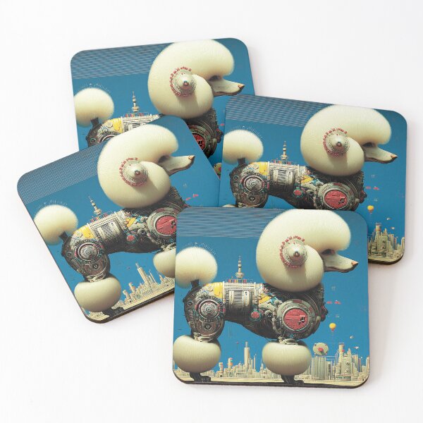 Item preview, Futuristic Robotic Poodle in Cityscape designed and sold by lautir.