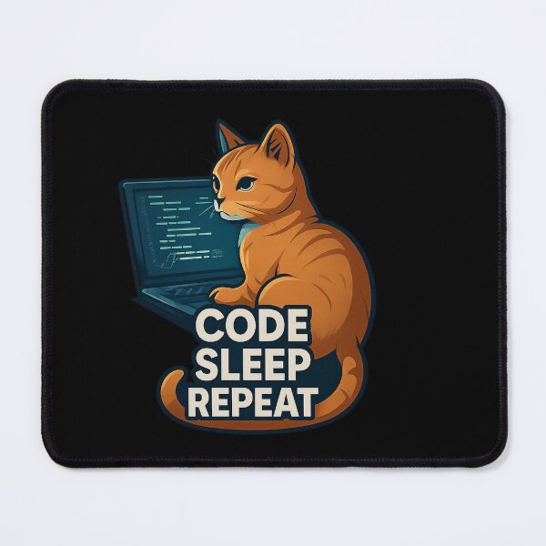 Item preview, Code Sleep Repeat Cat - Tech Programmer Design designed and sold by MKreative Studio.
