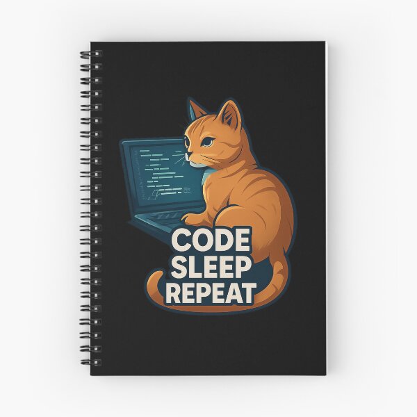 Item preview, Code Sleep Repeat Cat - Tech Programmer Design designed and sold by MKreative Studio.