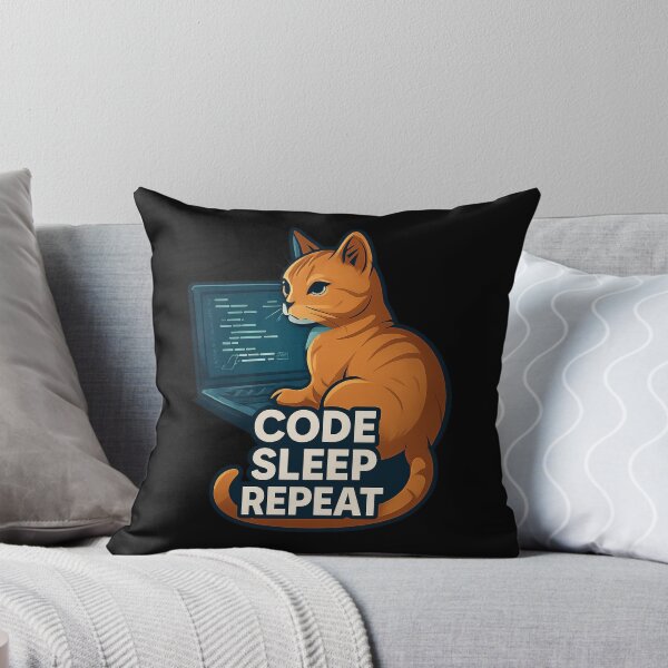 Item preview, Code Sleep Repeat Cat - Tech Programmer Design designed and sold by MKreative Studio.