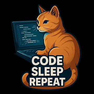Artwork thumbnail, Code Sleep Repeat Cat - Tech Programmer Design by MKreative Studio