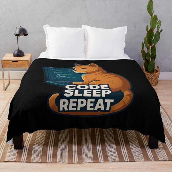 Item preview, Code Sleep Repeat Cat - Tech Programmer Design designed and sold by MKreative Studio.
