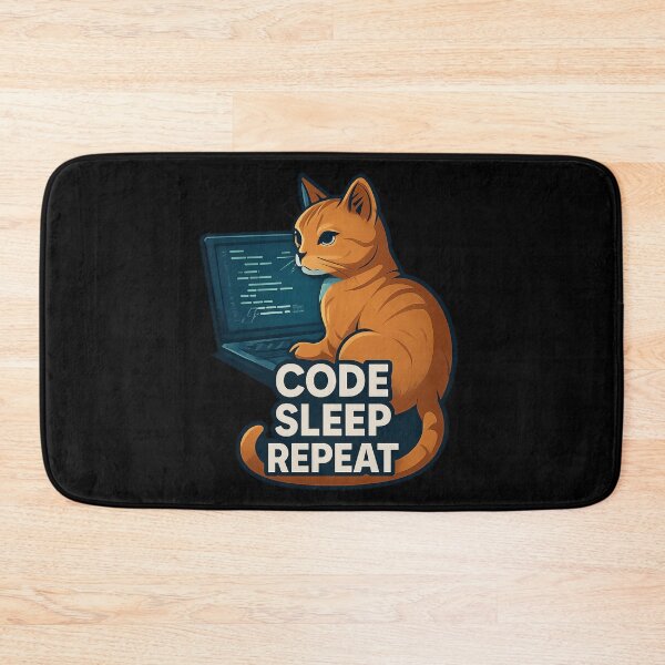 Item preview, Code Sleep Repeat Cat - Tech Programmer Design designed and sold by MKreative Studio.