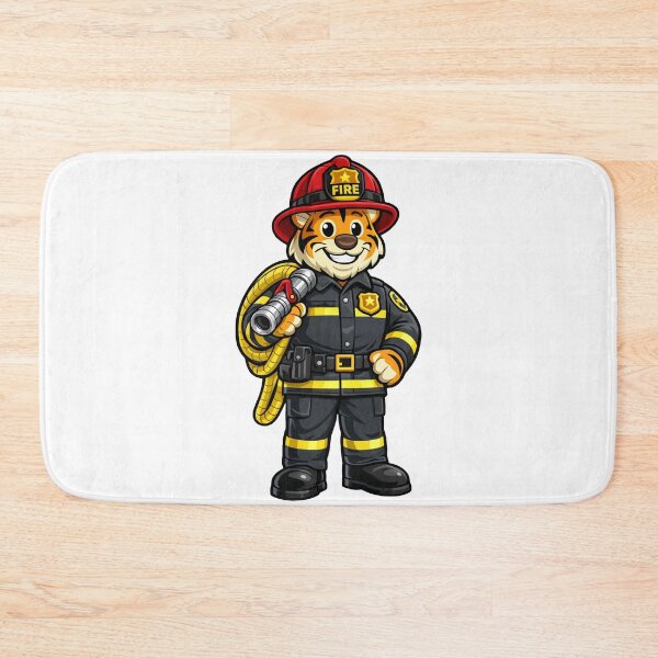 Item preview, Firefighter Tiger Cartoon – New York Fire Hero designed and sold by jusmich.
