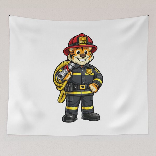 Item preview, Firefighter Tiger Cartoon – New York Fire Hero designed and sold by jusmich.