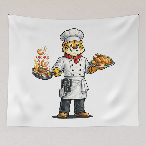 Item preview, Tiger Chef Cartoon Illustration – Cute Animal Cook designed and sold by jusmich.