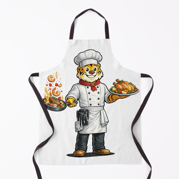 Item preview, Tiger Chef Cartoon Illustration – Cute Animal Cook designed and sold by jusmich.