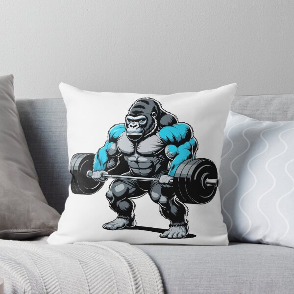 Artikelvorschau, Gym Gorilla Illustration – Starke Fitness Comic-Kunst entworfen und verkauft von PrithviApparels.