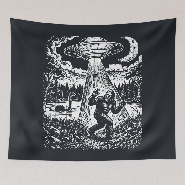 Item preview, Bigfoot UFO Abduction Loch Ness Monster Cryptid designed and sold by Y-Vibes.