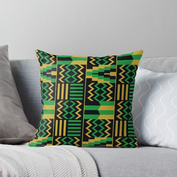 Item preview, Gold and Green Kente pattern | Ghana Textile designed and sold by MammothArt.