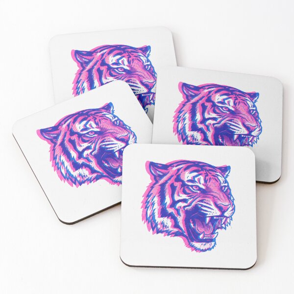 Item preview, Neon Risograph Tiger - Retro 90s Halftone Pop Art Beast designed and sold by MarCinu Art.