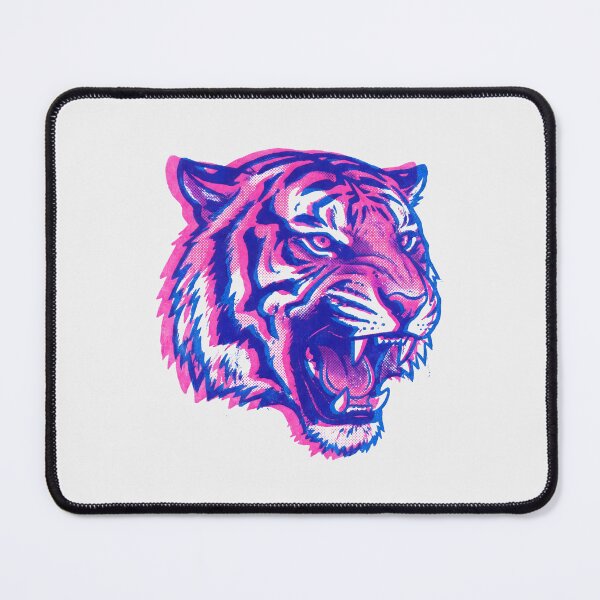 Item preview, Neon Risograph Tiger - Retro 90s Halftone Pop Art Beast designed and sold by MarCinu Art.