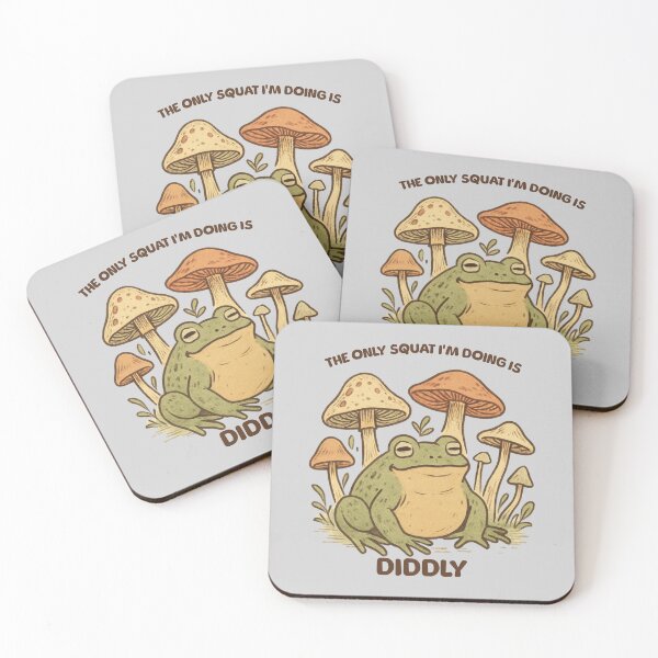 Item preview, The Only Squat I’m Doing is Diddly Frog – Sassy Amphibian Illustration designed and sold by AldenTees.