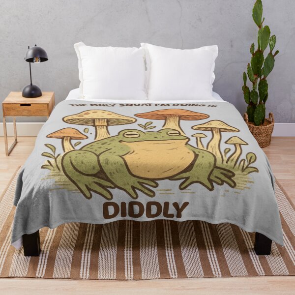 Item preview, The Only Squat I’m Doing is Diddly Frog – Sassy Amphibian Illustration designed and sold by AldenTees.