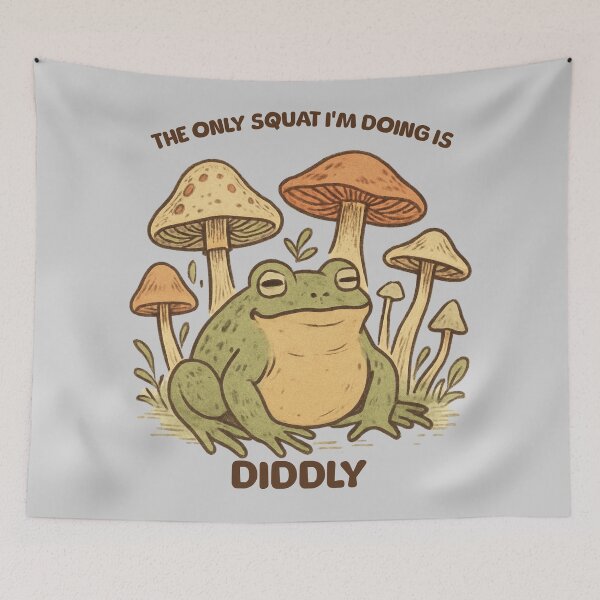 Item preview, The Only Squat I’m Doing is Diddly Frog – Sassy Amphibian Illustration designed and sold by AldenTees.