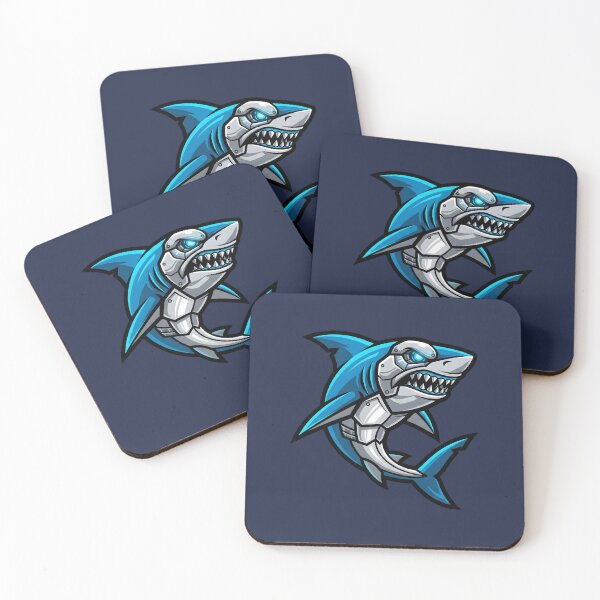 Item preview, Cyborg Mecha Shark - Futuristic Esports Mascot & Robot Jaws designed and sold by MarCinu Art.