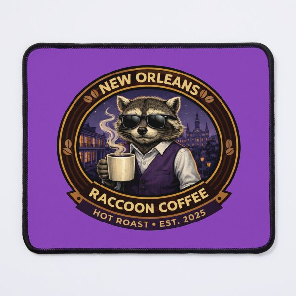 Item preview, New Orleans Raccoon Coffee Badge designed and sold by TytherleyTees.