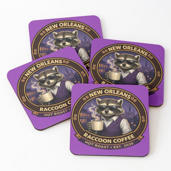 Item preview, New Orleans Raccoon Coffee Badge designed and sold by TytherleyTees.
