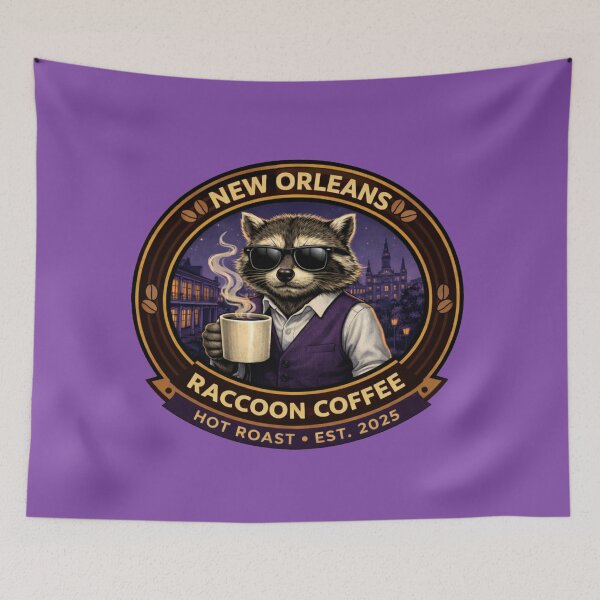 Item preview, New Orleans Raccoon Coffee Badge designed and sold by TytherleyTees.