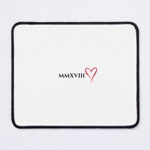 Item preview, Minimalist T-shirt with the date 2018, Roman numerals, and a red heart - Valentine's Day gift designed and sold by DuoDesign09.