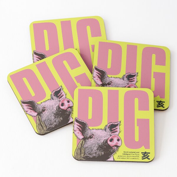 Item preview, Year of the Pig Gift – Chinese Zodiac Pig Retro Art designed and sold by Faux Charisma.