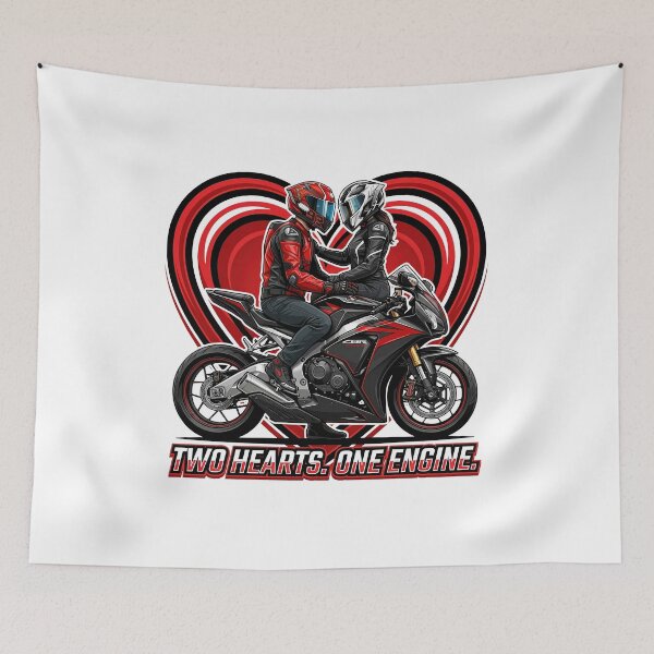 Item preview, Two Hearts One Engine – Motorcycle Soulmates Design designed and sold by enzoade.