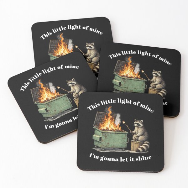 Item preview, Dumpster Fire Raccoon Roasting Marshmallow Illustration designed and sold by tarzbol.