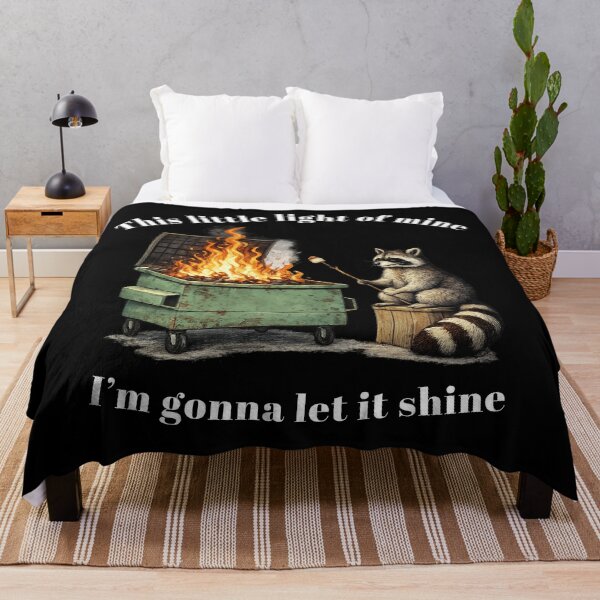 Item preview, Dumpster Fire Raccoon Roasting Marshmallow Illustration designed and sold by tarzbol.