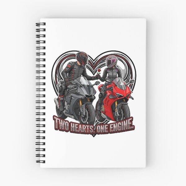 Item preview, Two Hearts One Engine – Valentine Biker Couple Illustration designed and sold by enzoade.