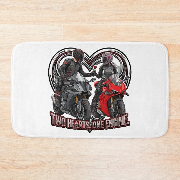 Item preview, Two Hearts One Engine – Valentine Biker Couple Illustration designed and sold by enzoade.