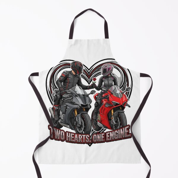 Item preview, Two Hearts One Engine – Valentine Biker Couple Illustration designed and sold by enzoade.