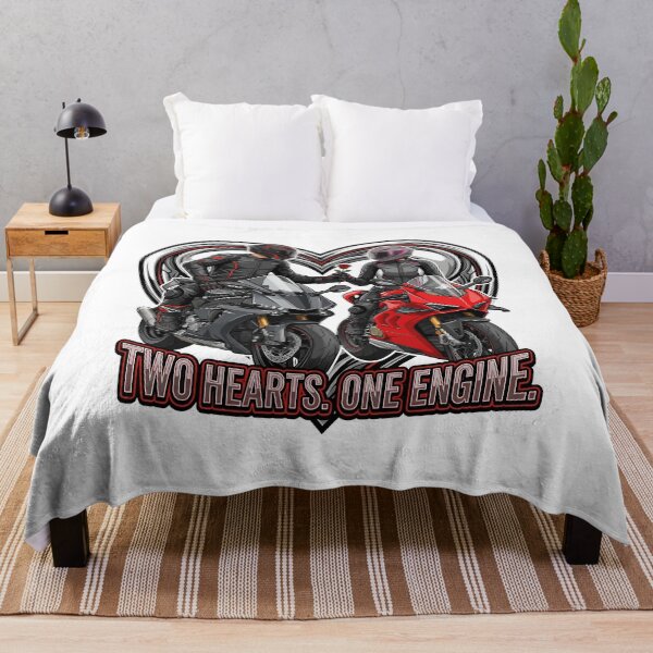 Item preview, Two Hearts One Engine – Valentine Biker Couple Illustration designed and sold by enzoade.